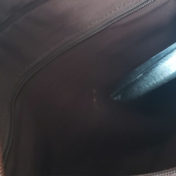 Fossil 1954 Suede Leather Multi Color Patchwork Double Handle Satchel key Fob - Picture 5 of 6